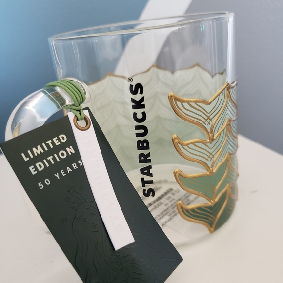 Starbucks 50th Anniversary Mermaid 12oz Glass Mug - Picture 4 of 6